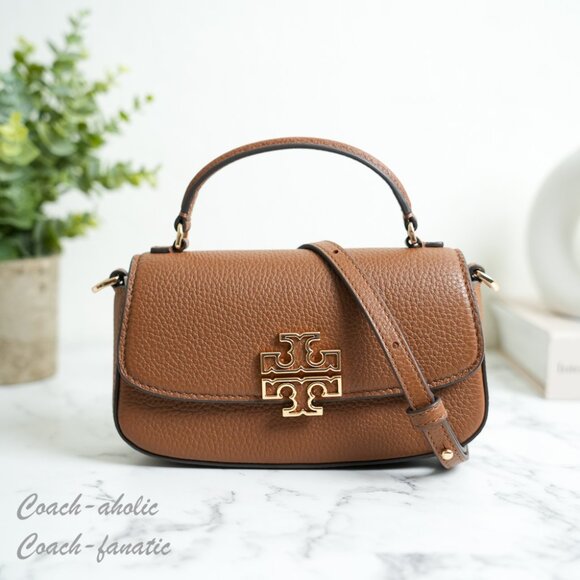 NWT Tory Burch Britten Mini Top Handle Crossbody in Moose - Picture 1 of 8